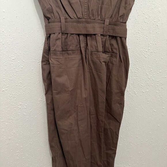 Pact Womens M Light Brown Zip Front Utility Jumpsuit Organic Cotton - Picture 8 of 10